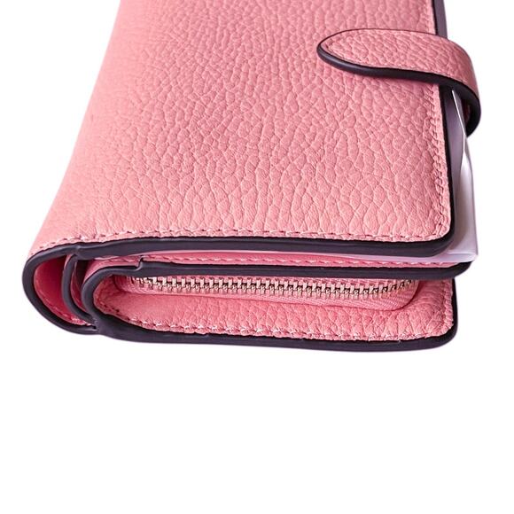 Kate Spade Leila Medium Compact Bifold Wallet Pebbled Leather Peachy Rose - Picture 7 of 12